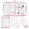 Transparent Jewelry Organizer Storage Zipper Bag, 3 Inch 5 Inch Jewelry Storage Loose Leaf Album with 60Pcs Zip Lock Bags, Holder for Rings Earring Necklaces Bracelets, Rectangle, Pink, 23x18.5x2.5cm