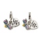 Rack Plating Alloy Colorful Enamel European Dangle Charms, Bee & Heart Large Hole Pendants, Cadmium Free & Lead Free, Long-Lasting Plated, Antique Silver, 25mm, Hole: 5mm