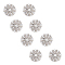 SUPERFINDINGS 8Pcs 1-Hole Alloy Rhinestone Shank Buttons, Flower, Platinum, 22.5x10.5mm, Hole: 1.8mm