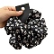 Cloth Hair Ties, Hair Accessories for Women & Girls, Flower, Black, 180mm