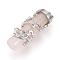 Natural Rose Quartz Pendants, with Alloy Findings, Antique Silver, Column with Dragon, 39~41x14mm, Hole: 3x4mm