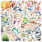 50Pcs PVC Waterproof Stickers, Self-adhesive Decals, for Suitcase, Skateboard, Refrigerator, Helmet, Mixed Color, 40~60mm