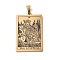 201 Stainless Steel Pendant, Golden, Rectangle with Tarot Pattern, The Empress III, 40x24x1.5mm, Hole: 4x7mm