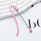 Candy Color Spray Printed Alloy Bookmarks, Iron Beadable Bar Hook Bookmark, Pink, 86mm