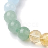 Chakra 8mm Round Natural Quartz Crystal & Amethyst & Lapis Lazuli & Quartz & Green Aventurine & Rose Quartz & Red Jasper BJEW-JB10624-03-4