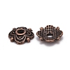 4-Petal Tibetan Style Alloy Flower Bead Caps TIBE-S222-R-NR-2