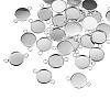 80 Pcs 8 Styles 304 Stainless Steel Cabochon Connector Settings STAS-SZ0001-41P-6