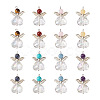 Fashewelry 16Pcs 8 Styles Natural & Synthetic Mixed Gemstone AB Color Acrylic Pendants G-FW0001-37-2