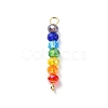 10Pcs 7 Colors Faceted Rondelle Glass Connector Charms PALLOY-JF02529-02S-1