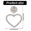 ANATTASOUL 2 Pairs 2 Colors Crystal Rhinestone Hollow Out Heart Dangle Stud Earrings EJEW-AN0001-26-2
