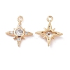 Brass Micro Pave Clear Cubic Zirconia Charms X-KK-G418-08G-2