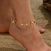 18K Gold Plated Star Stripe Stick Charm Anklets for Women XO5774-1