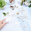 Unicraftale 12Pcs 6 Style Stainless Steel Butterfly Wall  Decoration Pendants STAS-UN0036-52P-2