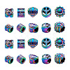 Fashewelry 50Pcs 5 Style Rainbow Color Alloy European Beads FIND-FW0001-32-NR-2