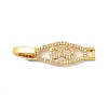 Rhombus with Bowknot Rack Plating Brass Clear Cubic Zirconia Watch Band Clasps ZIRC-H125-21G-1