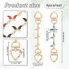 Butterfly Alloy Enamel & Rhinestone Link Purse Strap Extenders AJEW-AB00077-2