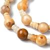 Natural Topaz Jade 3-Hole Guru Bead Strands G-K149-49-3