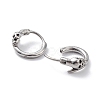 304 Stainless Steel Skull Hoop Earrings for Men Women EJEW-F312-03AS-2