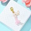 Alloy Enamel Butterfly & Acrylic Flower Pendant Decoration HJEW-JM01556-02-2