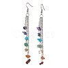 Chakra Natural & Synthetic Mixed Gemstomne Beaded Dangle Earrings EJEW-JE05427-02-1