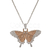 Butterfly Rhinestone Pendant Necklaces PW23032702375-1