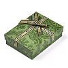 Flower Printed Cardboard Jewelry Boxes X-CBOX-T006-05C-2