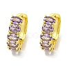 Brass Micro Pave Cubic Zirconia Hoop Earring EJEW-C088-35G-2