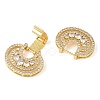 Rack Plating Brass Micro Pave Clear Cubic Zirconia Fold Over Clasps KK-S384-04G-2