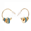 Brass Enamel Half Hoop Earrings EJEW-P187-P01-4
