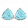 Electroplate Synthetic Turquoise Pendants X-G-S344-14D-2