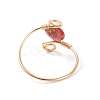 Natural Red Agate Braided Finger Ring RJEW-JR00490-6