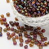 6/0 Transparent Rainbow Colours Round Glass Seed Beads X-SEED-A007-4mm-162C-1