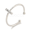 Rack Plating Brass Open Cuff Rings for Women RJEW-F162-02P-I-1