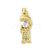 Rack Plating Brass Micro Pave CLear Cubic Zirconia Pendants KK-C053-07A-G-1