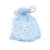 Sliver Stamping Star Organza Printed Gift Drawstring Bags PW-WG4192C-04-1