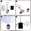 Pet Urn Key Chain Paw Print Urn Pendant Necklace Pet Cremation Jewelry Stainless Steel Paw Print Keychain Pet Keepsake Cat & Dog Urn with Storage Bag JX365A-4