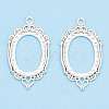 Zinc Alloy Link Cabochon Settings PALLOY-WH0001-35S-2