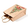 Christmas Theme Printed Kraft Paper Bags with Handles ABAG-M008-08A-2