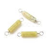 Natural Plum Blossom Jade Connector Charms PALLOY-JF01574-09-1