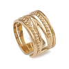 Ion Plating(IP) 304 Stainless Steel Criss Cross Open Cuff Rings for Women RJEW-G285-27G-1