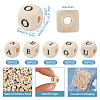 Kissitty 250Pcs 5 Styles Printed Natural Schima Wood Beads WOOD-KS0001-22-13