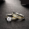 Trendy 316L Titanium Steel Cubic Zirconia Couple Rings for Women RJEW-BB06902-9A-4