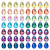 Pandahall 72pcs 12 colors Teardrop Shape Sew on Rhinestone GLAA-TA0001-45-1