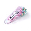 Plastic Alligator Hair Clips with Paillette & Platinum Plated Iron Base PHAR-L005-A01-2