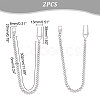 Unicraftale 2Pcs Titanium Steel Clip Pocket Watch Chain DIY-UN0003-64-3