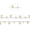 Handmade Crystal Rhinestone & Enamel Flower Charms Chains CHC-N021-03-4