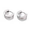 Tarnish Resistant 304 Stainless Steel Huggie Hoop Earrings X-EJEW-O087-09E-P-1