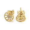 Brass Micro Pave Cubic Zirconia Stud Earrings EJEW-P261-36G-2