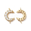 Brass Pave Clear Cubic Zirconia Connector Charms KK-M233-51G-1