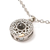 Magnetic Moon & Star with Rhinestone Pendant Necklaces for Girl Women NJEW-B081-01B-3